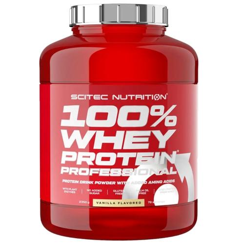 Scitec Nutrition 100% Whey Protein Professional Συμπλήρωμα Διατροφής με Καθαρή Πρωτεΐνη Ορού Γάλακτος Εμπλουτισμένη με Αμινοξέα & Γλουταμίνη 2350g - Vanilla
